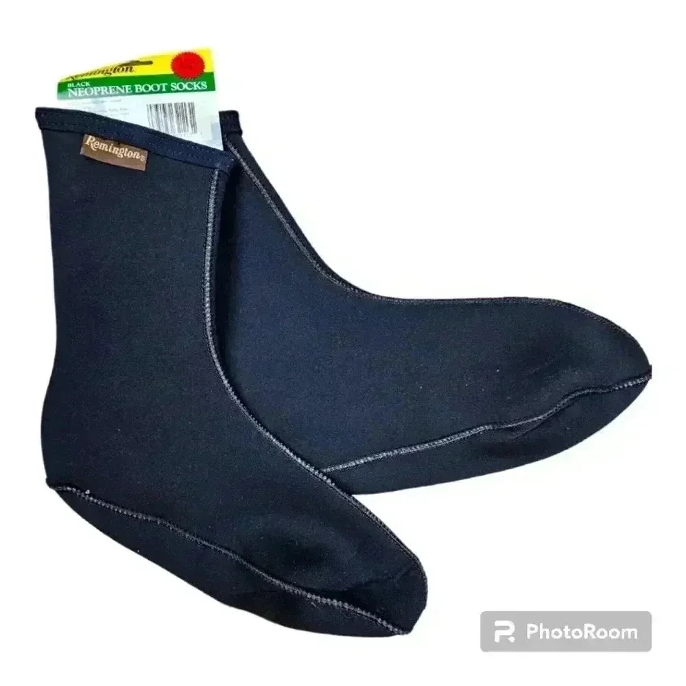 Remington Black fleece lined neoprene boot socks # 27161 Vintage Choose size